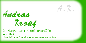 andras kropf business card